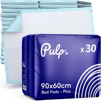 30 x Pulp Underpads 60x90cm | Highly Absorbent, Disposable Incontinence Bed Pad | Changing Mat for Babies | Incontinence Pads and Bed Pad Waterproof for Adults, Babies, and Pets