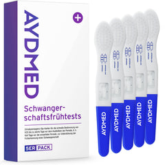 5 x Aydmed Profi Early Pregnancy Test | Ultra-sensitive pregnancy test for detecting pregnancy in urine | Accuracy over 99% | Test 6 days before your missed period
