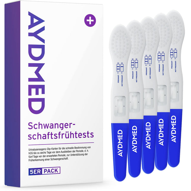 5 x Aydmed Profi Early Pregnancy Test | Ultra-sensitive pregnancy test for detecting pregnancy in urine | Accuracy over 99% | Test 6 days before your missed period