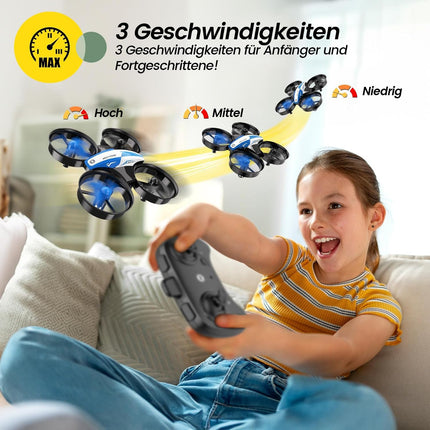 Holy Stone HS210 Mini Drone for Kids, RC Quadcopter Nano Drone with 3 Batteries, 21 Min. Long Flight Time, Auto Altitude Hold, 360° Rolling, Headless Mode, One Key Start, Indoor Gift for Beginners, Blue, C0