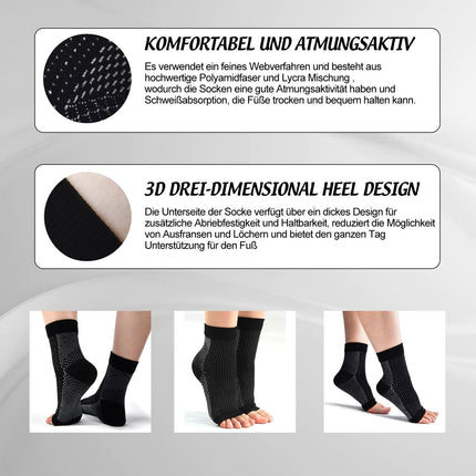 TOMILIOLD 4 Pairs Compression Socks Women Men Medical Socks, Orthopedic Compression Socks for Arthritis Joint Pain (Black, 38-42)
