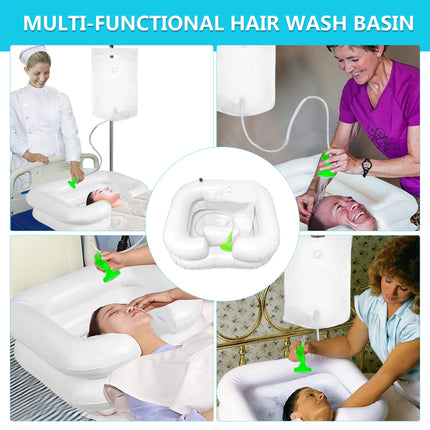 TZEKING Hair Wash Basin for Bedridden Patients, With Shower Head and Water Bag, Shampoo Basin with 1M Drain Hose, Hair Washing for Bedridden Patients, for Bedridden Pregnant Women Injured Postoperative Patients