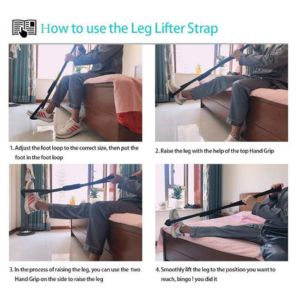 Leg Lifter Strap Foot Lifter Handle, Mobility Lift Leg Lifter Aid for Elderly, Disability, Handicap, Hip Replacement Pediatric 35-44" Disability Mobility Aids for Bed Wheelchair