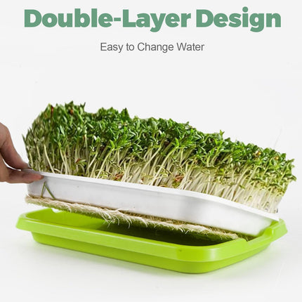 T TAKONE Set of 2 cress growing trays, 32 cm, large sprouting trays. Ideal sprouting box for sprouting seeds. Growing starter set for sprouts, microgreens, and watercress.