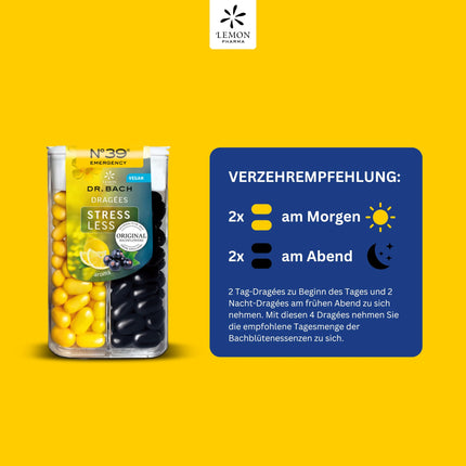 Original Bach Flower Remedy N°39 Emergency Stressless Day &amp; Night Tablets according to Dr. Bach by Lemon Pharma, Vegan