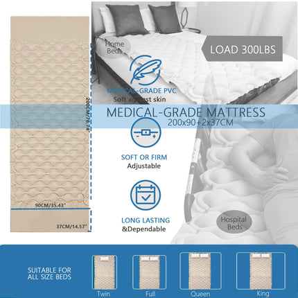 AITX anti-decubitus mattress with alternating pressure system for long-term care, pressure ulcer prevention &amp; ulcer treatment, suitable for home and hospital beds