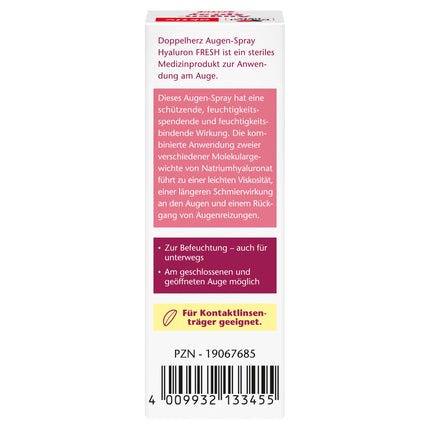 Doppelherz Eye Spray Hyaluron Fresh - for the relief of moderate dry eye symptoms - preservative-free - 10 ml