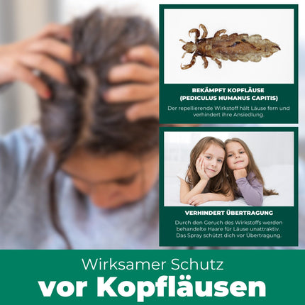Silberkraft Lice Repellent Spray 100 ml, odorless lice remedy suitable for children, head lice repellent spray preventative, long-term prevention of head lice (100 ml)