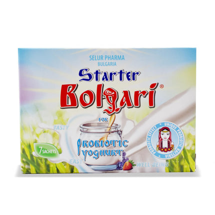 Bolgari probiotic yogurt ferment. Yogurt powder for homemade yogurt. Yogurt cultures Lactobacillus bulgaricus &amp; Lactobacillus rhamnosus. 7 sachets of natural yogurt. Starter culture for yogurt makers (1)
