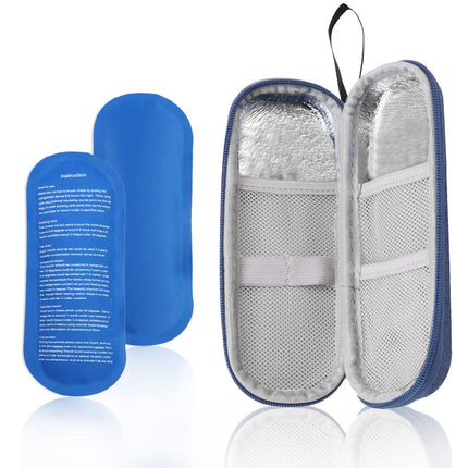 Insulin Pen Cooler Bag with 2 Ice Packs Insulin Cooler Bag Diabetic Medication Bag Insulin Pen Bag for On the Go Small Portable for Insulin Pen Insulin Syringes Medication Medical Blue