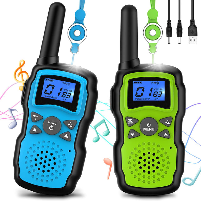 Wishouse Walkie Talkie Children's Set of 2, Christmas Birthday Gift for Girls Boys from 4 5 6 7 8 9 10 Years, Two-Way Radios Adults Long Range USB Rechargeable with Battery, Outdoor Camping Toy