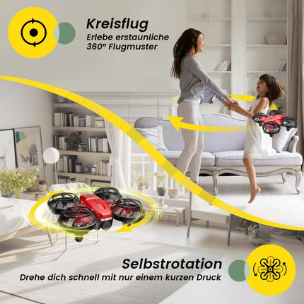 Holy Stone HS420 Mini Drone with HD 1080P Adjustable Camera, with 2 Control Modes, Emergency Stop, Orbiting, 360° Flip, Headless Mode, 2 Speeds, Gift for Beginners Children, co
