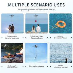 LICHIFIT Drone Airdrop System with 1/4 Screw Adapter for DJI Mini 4 Pro Photosensitive Thrower Transport Delivery Payload Release Drop Device