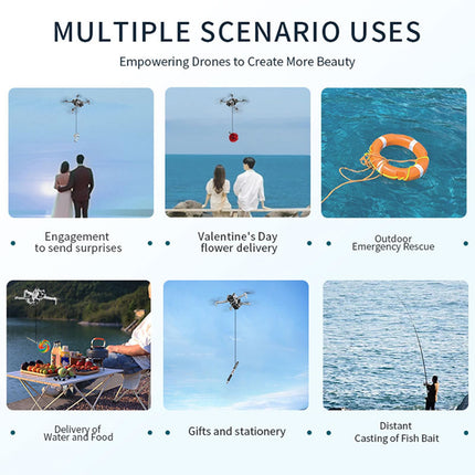LICHIFIT Drone Airdrop System with 1/4 Screw Adapter for DJI Mini 4 Pro Photosensitive Thrower Transport Delivery Payload Release Drop Device