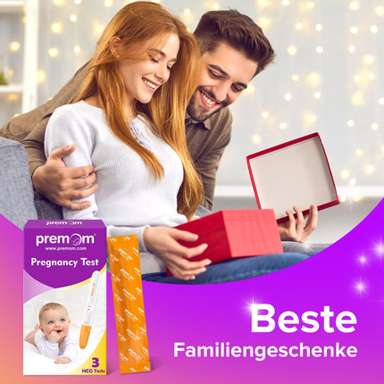 Premom 3 x Pregnancy Test Early Test - Early Pregnancy Test HCG Pregnancy Test 10mIU/ml with APP, Ultra Early Test (3HCG Test)