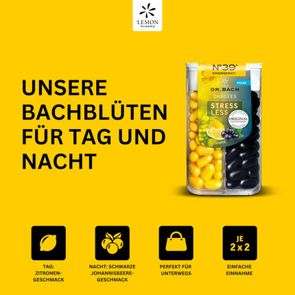 Original Bach Flower Remedy N°39 Emergency Stressless Day &amp; Night Tablets according to Dr. Bach by Lemon Pharma, Vegan