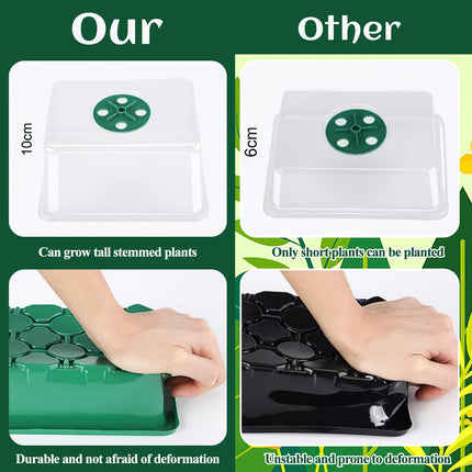 ZoneYan Indoor Greenhouse Propagator, 6 Pack 72 Cells Mini Greenhouse Propagation Kit, Greenhouse Propagation Tray with Lid and Ventilation for Seedling Plant, Seedling Growing Pots for Garden Seedlings