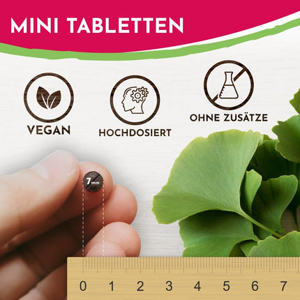 Ginkgo Biloba 6000mg per tablet, 365 tablets - Best value for money + B-vitamin power complex, no additives, laboratory-tested, made in Austria, Vitamin B12 contributes to the reduction of fatigue