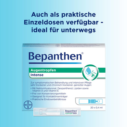 Bepanthen Eye Drops Intense, relief for very dry and chronically dry eyes, suitable for contact lenses - 10ml