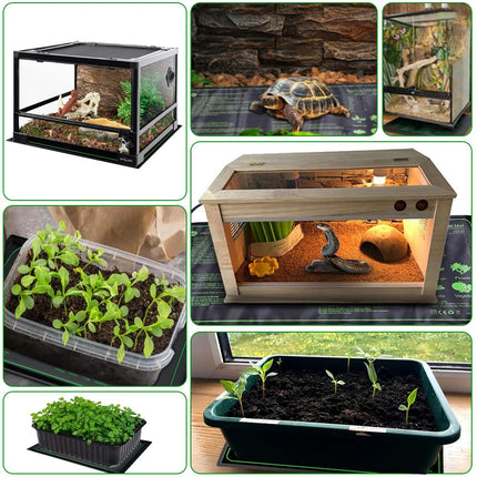 CJBIN Plant Heating Mat with Thermostat, 30W Plant Heating Mat, Waterproof Indoor Greenhouse Heating Mat for Seedlings, Heating Mat for Plants, Greenhouse and Reptiles, 20 * 10in
