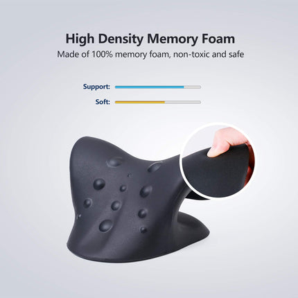 Cozyhealth Neck and Shoulder Massager, Neck Stretcher for Neck Pain Relief, Neck Stretcher Chiropractic Pillow for Cervical Spine Relaxation Pillow Neck (Black)