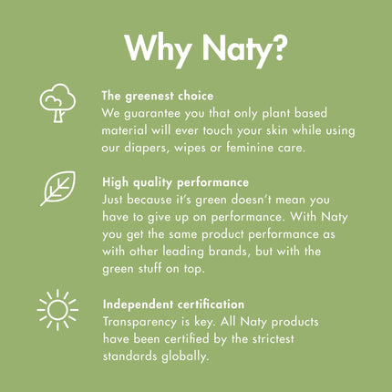 Eco by Naty Super Sanitary Pads – Plant-Based and Absorbent Organic Sanitary Pads with Wings, Menstrual Product Made from Organic Cotton, Better for Feminine Health (12 Pack)