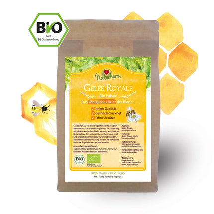 Organic Royal Jelly Powder | 100% lyophilized jelly in proven Naturherz quality from the organic beekeeper (250g)