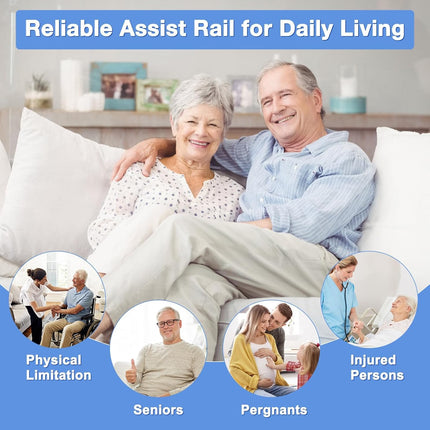 CozyGoo Bed Riser with Sensor Light &amp; Height Adjustment, Ergonomic Bed Rail for Seniors, Extendable Fall Protection with Folding Function, Stable and Safe for All Bed Sizes