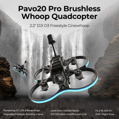 BETAFPV Pavo20 Pro Brushless Whoop Quadcopter 2.2inch Cinewhoop with HD Digital Bracket, LAVA 1104 7200KV Motor GF2218 3-B Prop Compatible for DJI O3/Caddx Vista/Runcam Link for FPV Freestyle Shooting