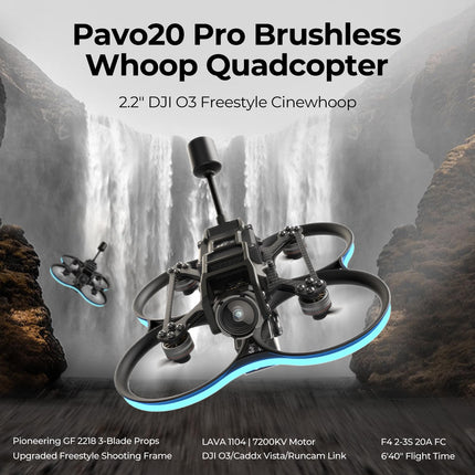 BETAFPV Pavo20 Pro Brushless Whoop Quadcopter 2.2inch Cinewhoop with HD Digital Bracket, LAVA 1104 7200KV Motor GF2218 3-B Prop Compatible for DJI O3/Caddx Vista/Runcam Link for FPV Freestyle Shooting