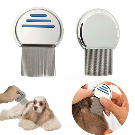 2 pieces metal lice comb, stainless steel extra fine lice comb, for removing lice and dandruff for all hair types, for babies, children, adults and pets