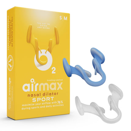Air Max Sport nasal dilator trial pack - Nasal dilator for better breathing - 76% more airflow - 2 pieces in sizes S and M