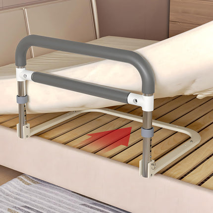 NJUN Bed Riser for Seniors, Bed Rail, Adult Fall Protection, Foldable Bed Riser, Bed Handle, Adjustable Height, for Pregnant Women, Elderly, Postoperative Use (Gray-White)