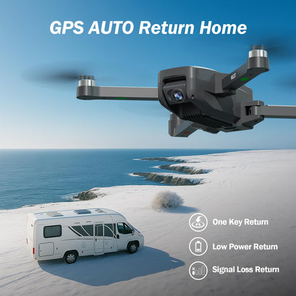 K610 GPS Drone with 4K Camera for Adults S0NY IMX SENS Camera SD Card, AI Drone Auto Return Home, under 249g, RC Quadcopter GPS Drones for Beginners 5G FPV Transmission Drone Follow me