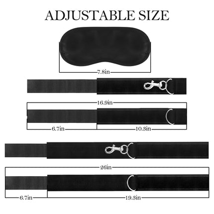 Sex Bondage Handcuffs Restraints Sex Set with Eye Mask Blindfold Sex Toys for Couples,BDSM Bondage Set Restraints with Handcuffs Ankle Cuffs Bondage Set Restraints Set SM Sex Toys for Bed