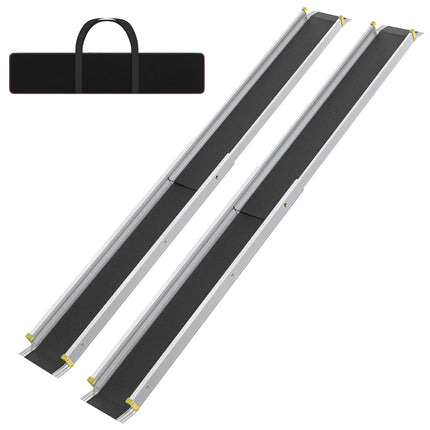 FIVMEN 2X Wheelchair Ramp Telescopic 107-183 cm Aluminum Ramp Wheelchair Load Capacity 300 kg Telescopic Ramp Loading Ramp Adjustable Portable for Wheelchairs &amp; Scooters