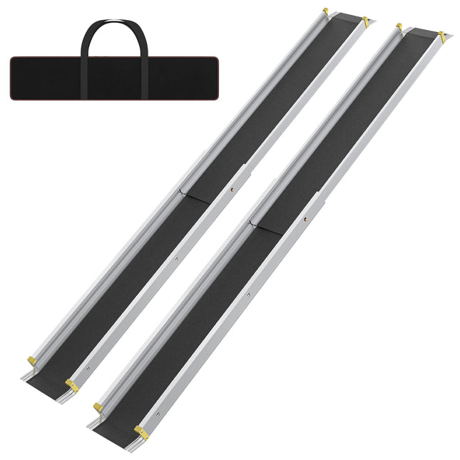 FIVMEN 2X Wheelchair Ramp Telescopic 107-183 cm Aluminum Ramp Wheelchair Load Capacity 300 kg Telescopic Ramp Loading Ramp Adjustable Portable for Wheelchairs &amp; Scooters