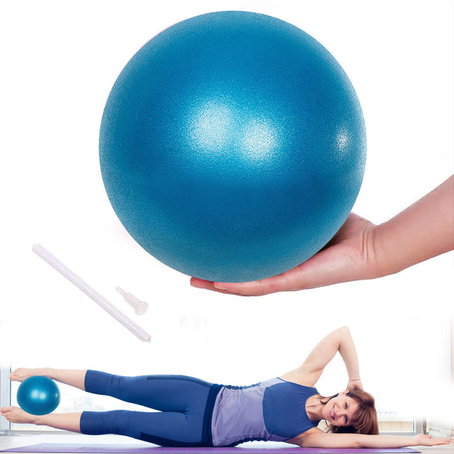 Lanjue Small Pilates Ball, 25 cm Non-Slip Fitness Ball, Gymnastic Ball Small, Soft Yoga Ball for Abdominal and Shoulder Training, Balance Sports Pilates (Blue)
