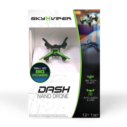 Sky Viper Dash Nano Drone Black/Green, 2 x 2 x 0.7 inches