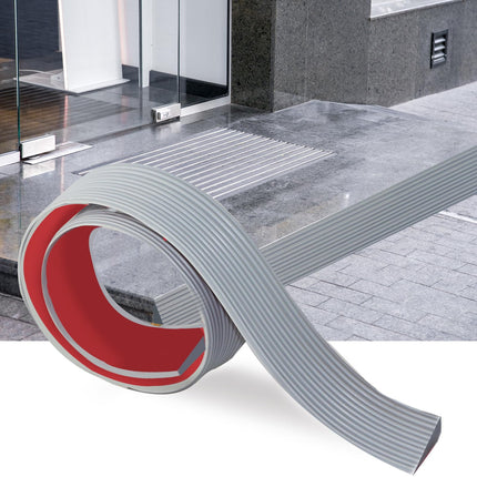 LANZLC Door Threshold Ramps, 100x5.5x1.6cm Threshold Ramp Wheelchair Ramp, Access Ramp Rubber Ramp, Silicone Cuttable Ramp Door Threshold, Transition Profile Self-Adhesive for Doors, Driveways, Bathrooms