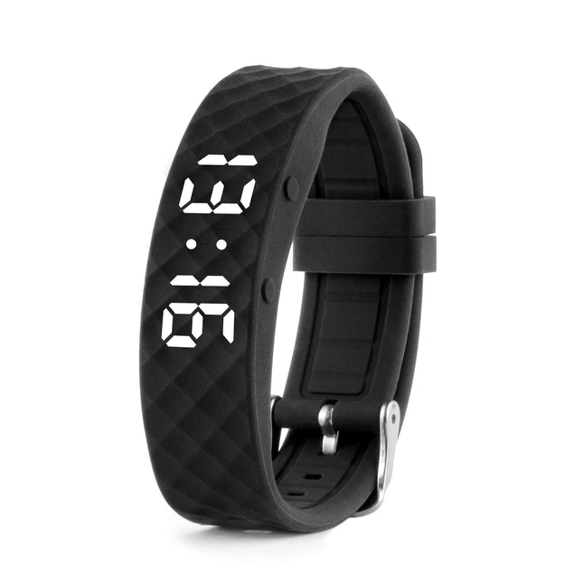 Vibration alarm reminder watch (instructions in German) – up to 10 personal alarms or pill reminders per day (large, black)