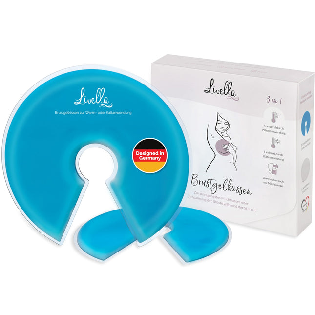 Livella Breast Gel Cushion 3-in-1 Cooling &amp; Heating Pad for Breast &amp; Breastfeeding - Can be used with a breast pump - Relaxing &amp; stimulates milk flow - 2 thermal pads &amp; 2 protective fleeces