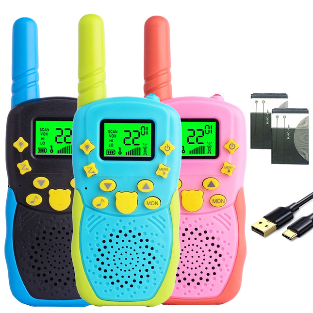 TUCHUNME Walkie Talkie Kids, Rechargeable 8 Channels Outdoor Toy Two-Way Radio with Flashlight Gifts for Boys and Girls Long Range for Outdoor Trip Adventures, Camping, Hiking