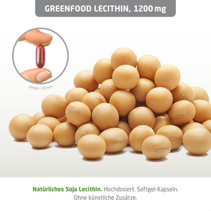 Lecithin, 1200 mg, 240 capsules, high dosage - NO artificial additives. Non-GMO. Softgel capsules.