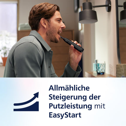 Philips Sonicare 5300 electric toothbrush, sonic toothbrush with 2 intensity levels, pressure control, EasyStart, Smartimer and BrushPacer, black, model HX7101/01 [New Technology]