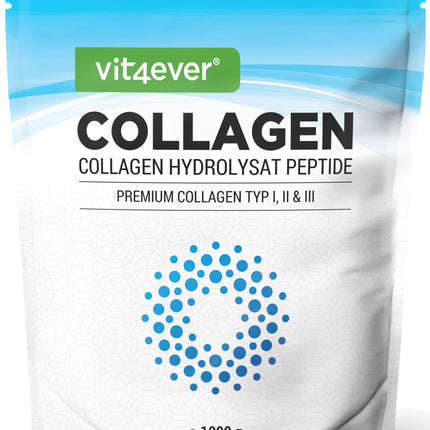 Collagen Powder 1000 g - 100% bioactive collagen hydrolysate peptides - Collagen types 1, 2 &amp; 3 - Tasteless - No additives