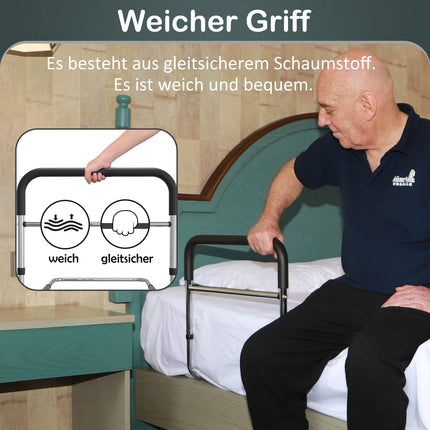 BeneCane bed railings for elderly and disabled people, bed rails for the elderly, nursing bed for safety, height-adjustable railings, fall protection, standing aid &amp; exit aid