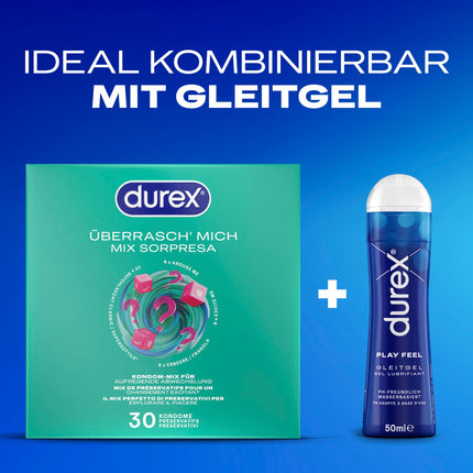 Durex Surprise Me Condom Mix – Mix with 4 different condom varieties to try – 30-pack (1 x 30 pieces)