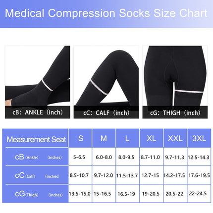 Evolyline 20-30mmHg Medical Compression Tights Women &amp; Men Long, Class II Graduated Compression Stockings Men Open Toe, Support Stockings for Pregnancy Varicose Veins Edema