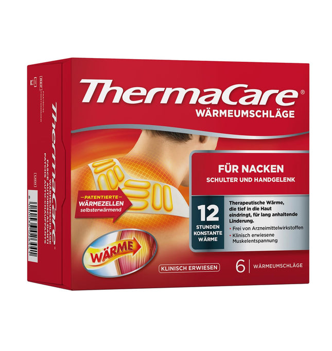 ThermaCare Neck, 6 pieces, heat patches for neck, shoulder, and wrist, effectively relieve neck pain, original product from Angelini Pharma Germany